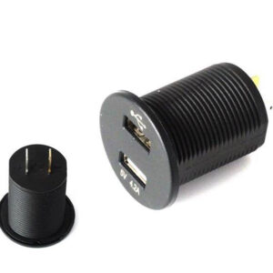 Gniazdo 12/24V 2xUSB (1x1A,1x2.1A), 1xLED