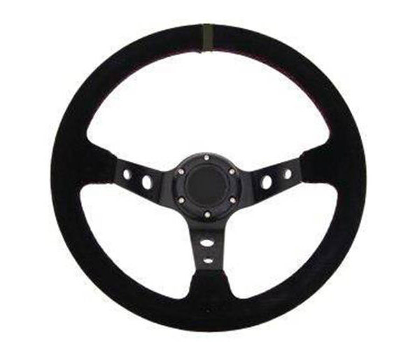 Kierownica Pro 350mm offset:80mm Zamsz Black