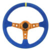 Kierownica Pro 350mm offset:80mm Zamsz Blue