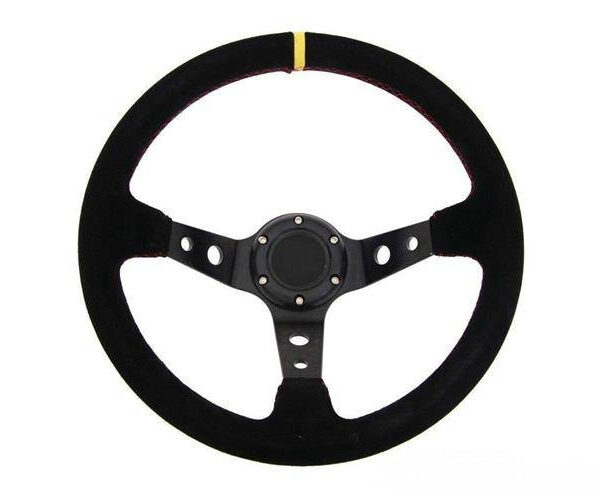 Kierownica Pro 350mm offset:80mm Zamsz Yellow