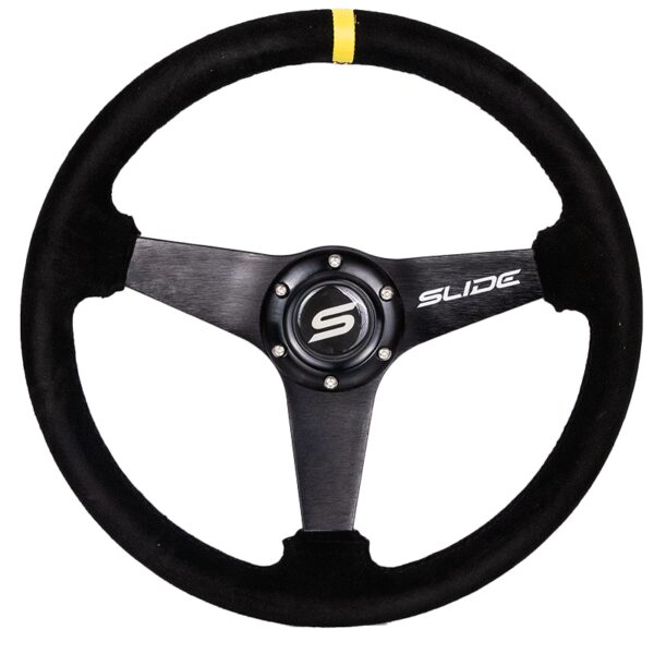 Kierownica SLIDE 350mm offset:20mm Zamsz Yellow
