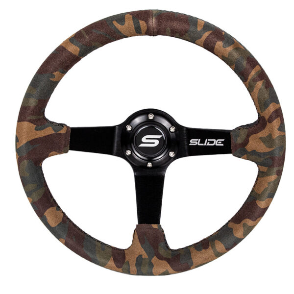 Kierownica SLIDE 350mm offset:80mm Zamsz Camo