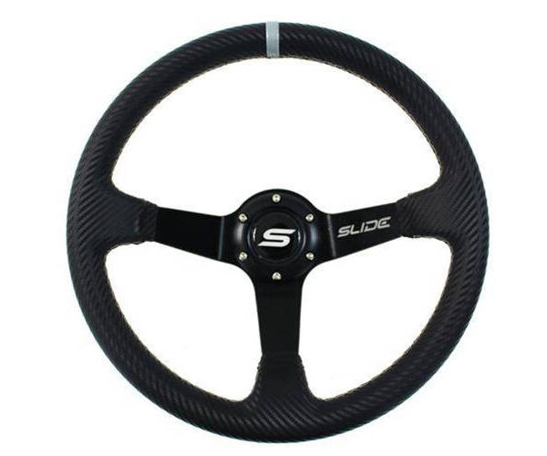 Kierownica SLIDE 350mm offset:90mm Carbon Silver Strip
