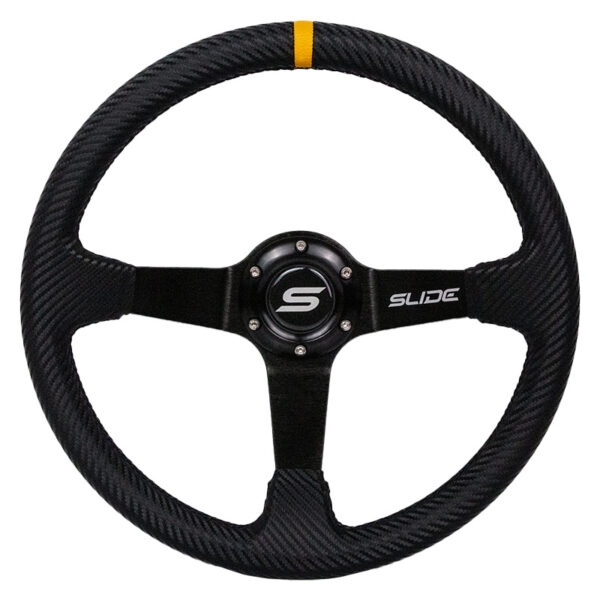 Kierownica SLIDE 350mm offset:90mm Carbon Yellow Strip