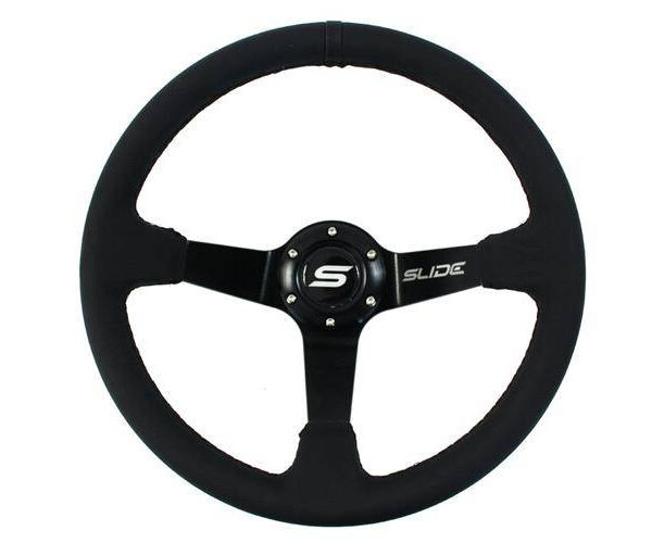 Kierownica SLIDE 350mm offset:90mm Skóra Black