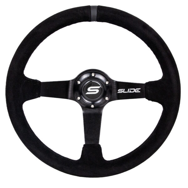 Kierownica SLIDE 350mm offset:90mm Zamsz Black