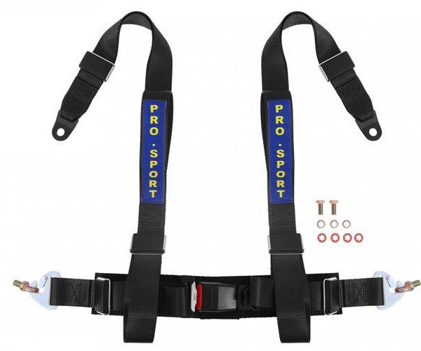 Pasy sportowe 4p 2" Czarne - Pro Sport