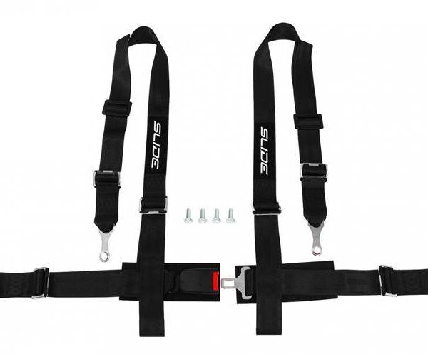 Pasy sportowe Slide 4p 2" Czarne