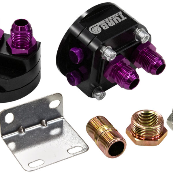 Podstawa Adapter relokator filtra Oleju Turboworks AN10 Czarny