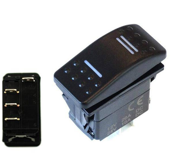 Przełącznik ON-OFF-ON 4PIN Biały