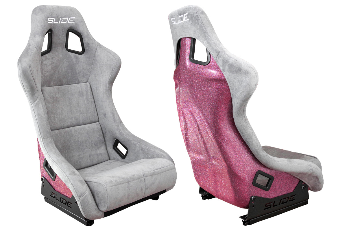 Fotel sportowy SLIDE KS2 Premium Light Beige Welur Light Pink Glitter