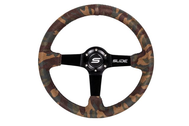 Kierownica SLIDE 350mm offset:80mm Zamsz Camo