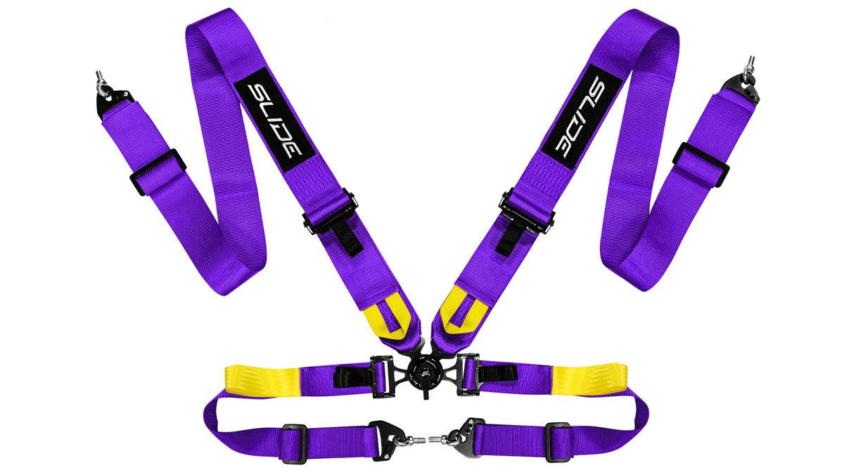 Pasy sportowe Slide V2 Quick Fioletowe 4P 3"